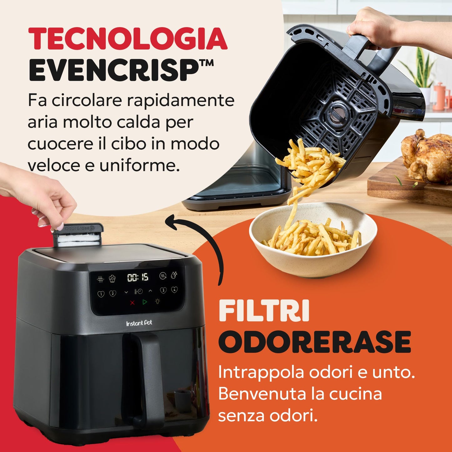 Instant Vortex Plus with ClearCook - 5.7 L Digital Healthy Hot Air Fryer -1700 W