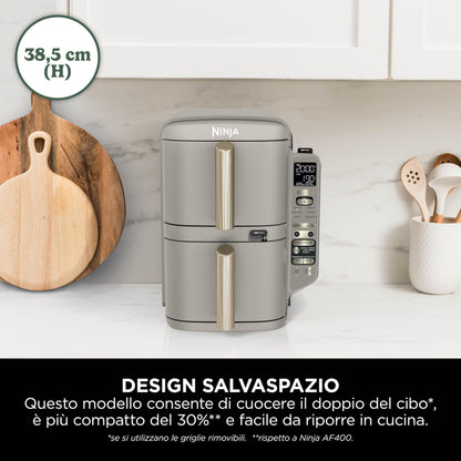 Ninja Foodi FlexDrawer - Friggitrice ad Aria Ampia con Separatore Rimovibile