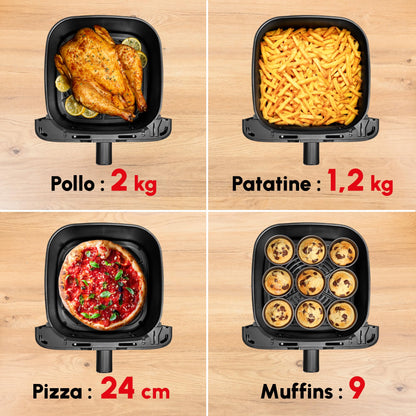 Moulinex Easy Fry Mega, Friggitrice ad Aria Versatile 7,5L/2kg per 8 Persone, 1700-2020W