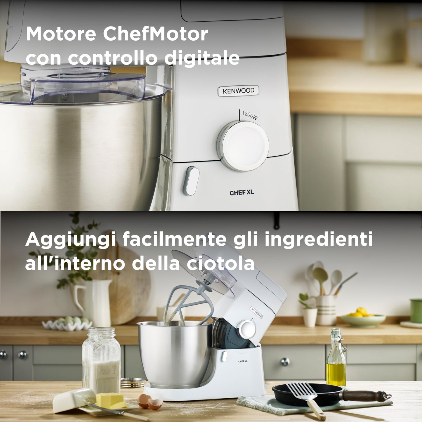 Kenwood Impastatrice Planetaria Chef XL con Ciotola da 6,7L - 1200W