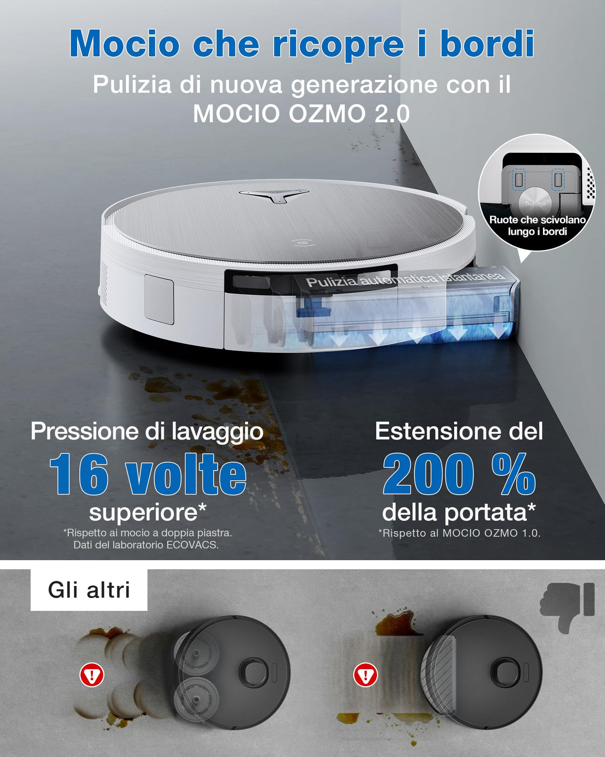 ECOVACS X9 PRO OMNI: Robot Aspirapolvere Lavapavimenti 16.600 Pa