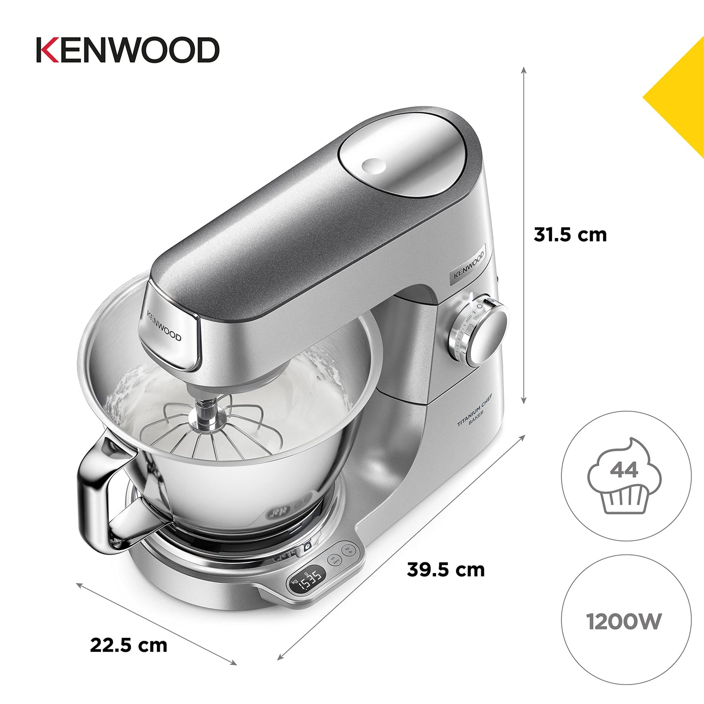 Kenwood Titanium Chef Baker XL Doppia Ciotola da 5L e 7L e Food Processor