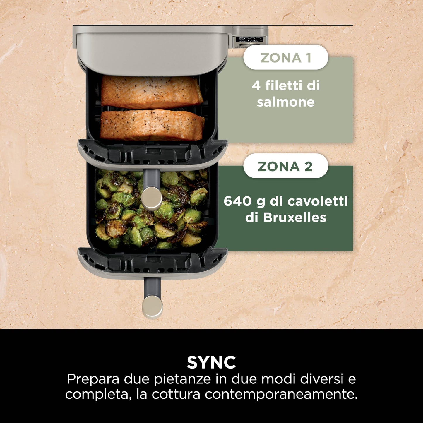 Ninja Foodi FlexDrawer - Friggitrice ad Aria Ampia con Separatore Rimovibile
