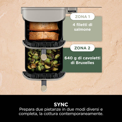 Ninja Foodi FlexDrawer - Friggitrice ad Aria Ampia con Separatore Rimovibile