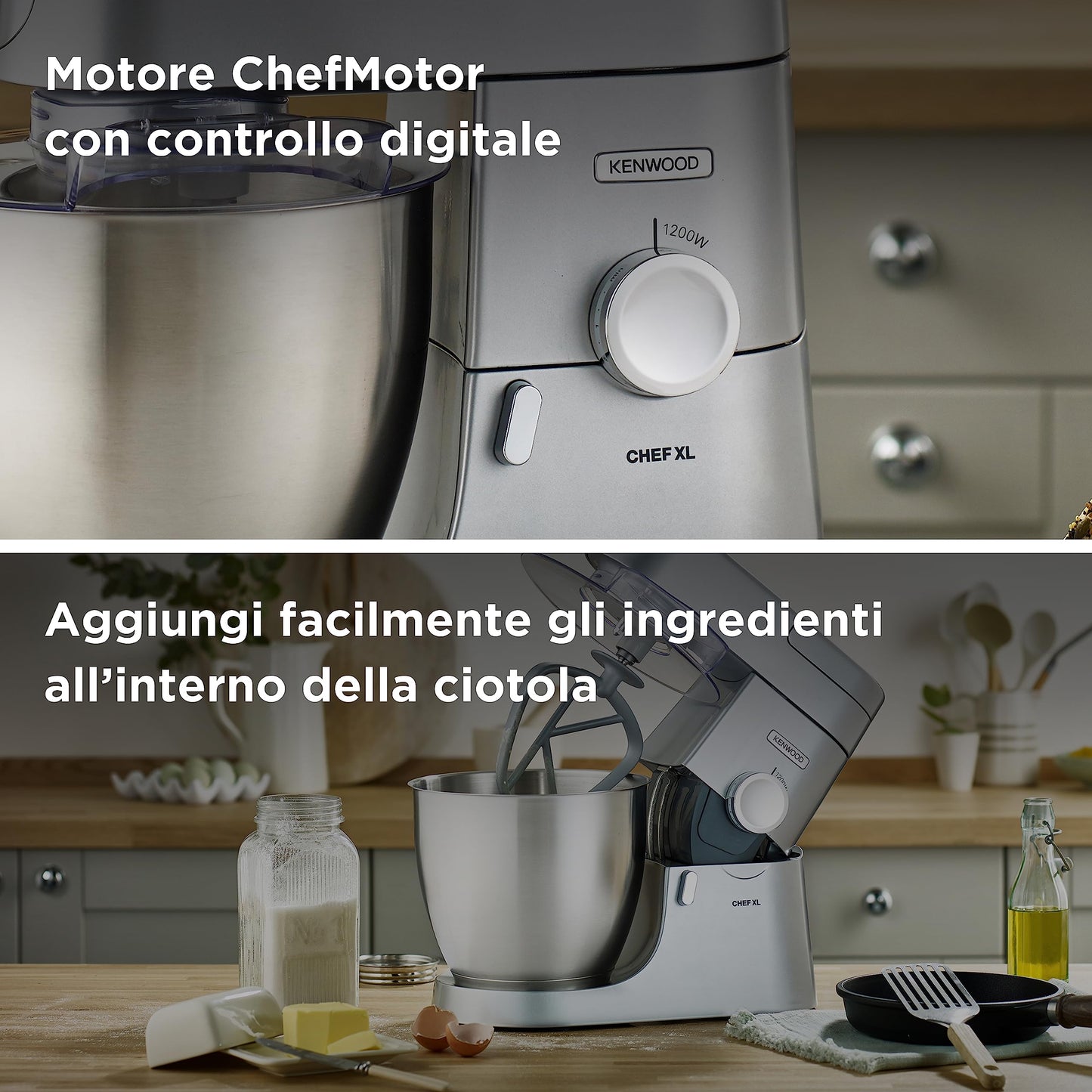 Kenwood Impastatrice Planetaria Chef XL con Ciotola da 6,7L - 1200W
