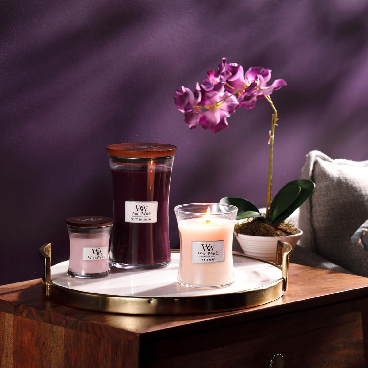 WoodWick Fireside Candela Profumata con Stoppino in Legno 609 g