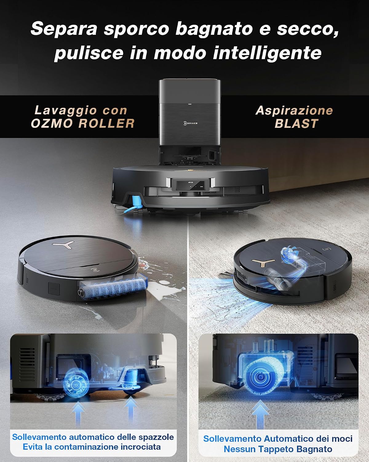 ECOVACS X9 PRO OMNI: Robot Aspirapolvere Lavapavimenti 16.600 Pa