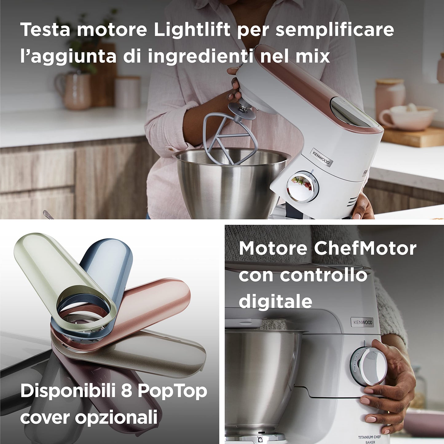 Kenwood Titanium Chef Baker XL Doppia Ciotola da 5L e 7L e Food Processor