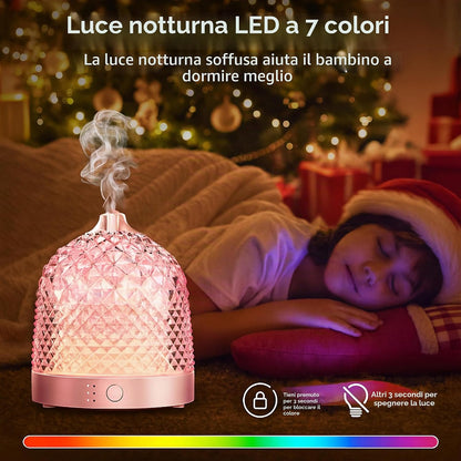 ALMA Diffusore Oli Essenziali in Vetro 200 ml con LED
