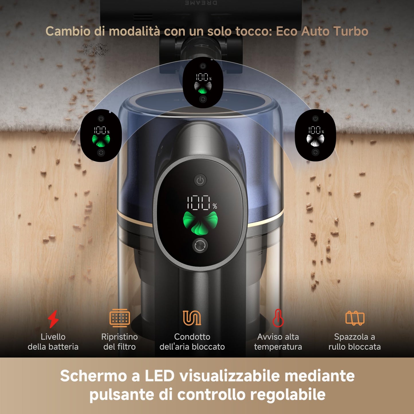 DREAME R20 Aspirapolvere Senza Fili con Tecnologia di rilevamento laser