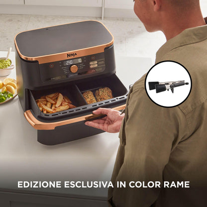 Ninja Foodi FlexDrawer - Friggitrice ad Aria Ampia con Separatore Rimovibile