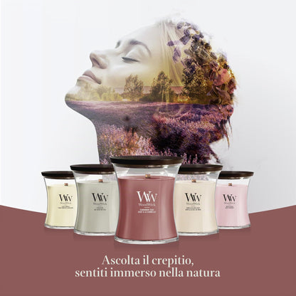 WoodWick Fireside Candela Profumata con Stoppino in Legno 609 g
