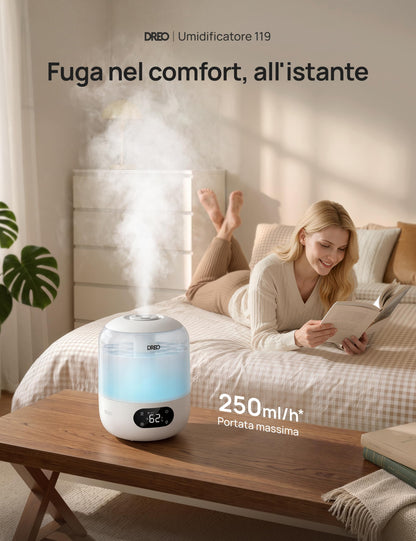 Dreo HM306: Umidificatore a Ultrasuoni 3 L Silenzioso 26 dB