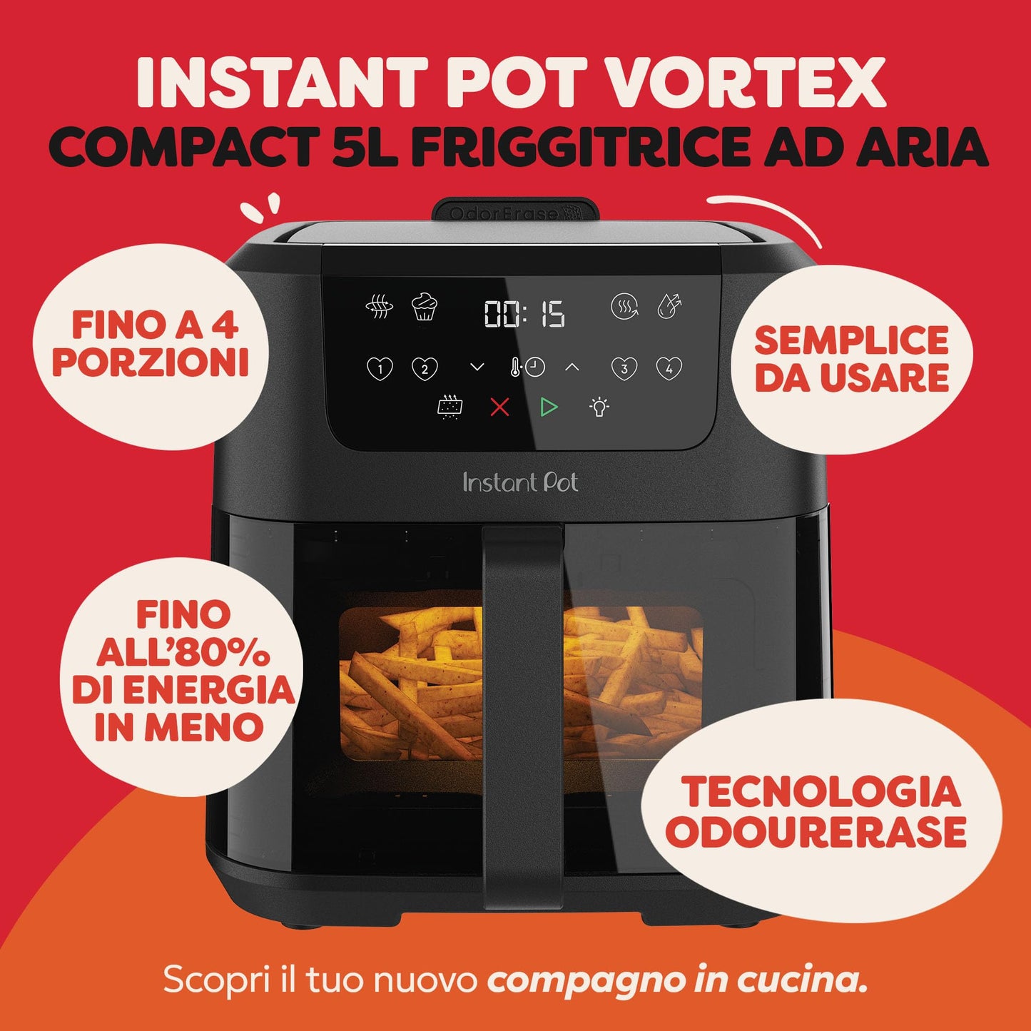 Instant Vortex Plus with ClearCook - 5.7 L Digital Healthy Hot Air Fryer -1700 W