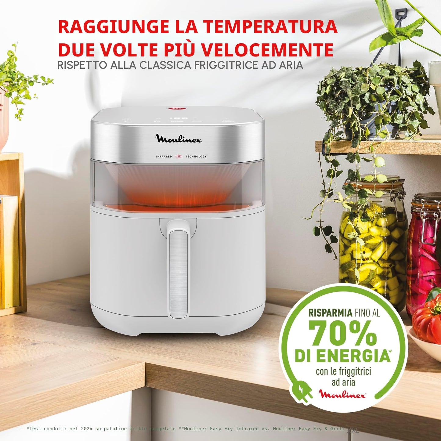 Moulinex Easy Fry Mega, Friggitrice ad Aria Versatile 7,5L/2kg per 8 Persone, 1700-2020W