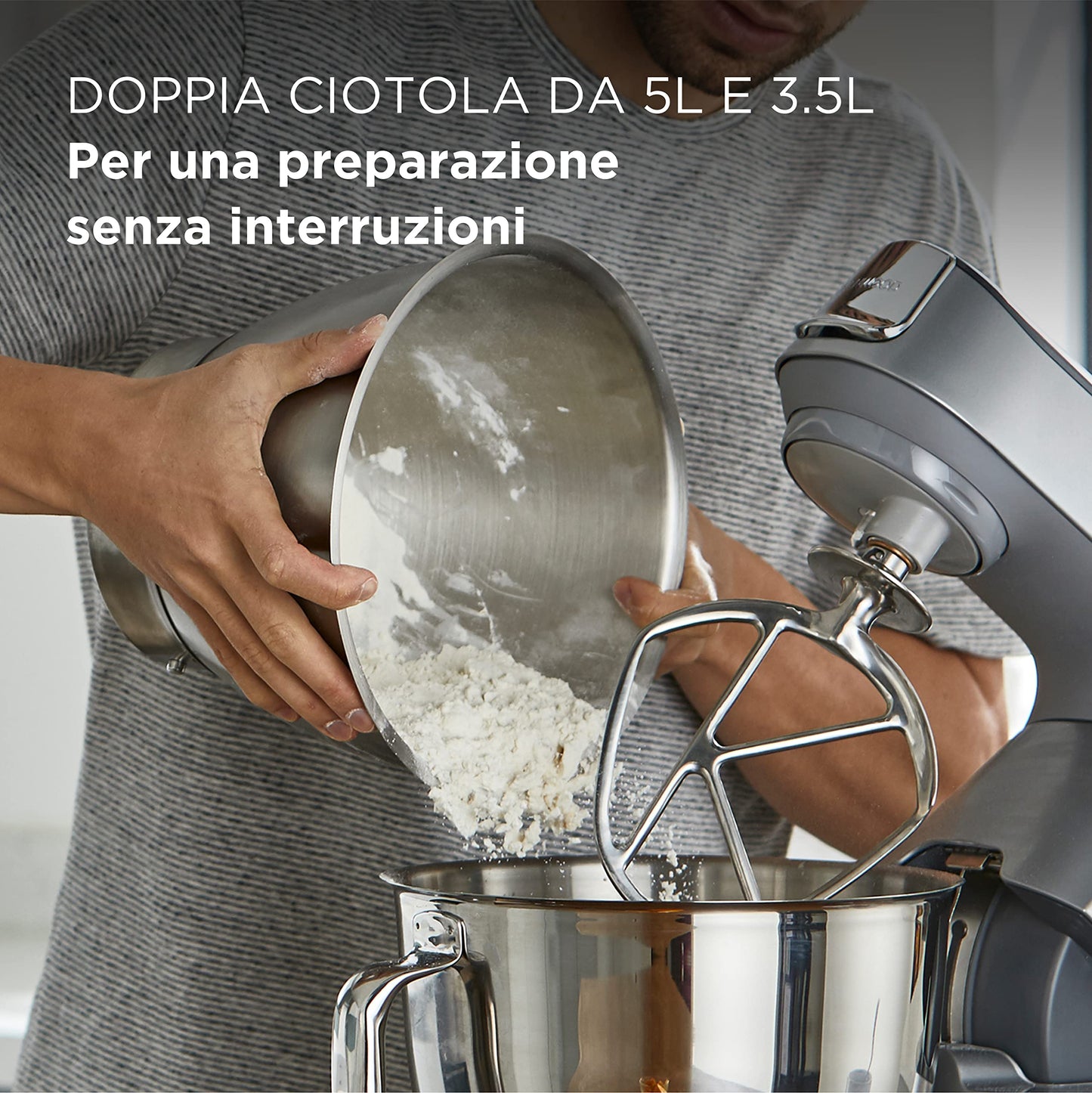 Kenwood Titanium Chef Baker XL Doppia Ciotola da 5L e 7L e Food Processor