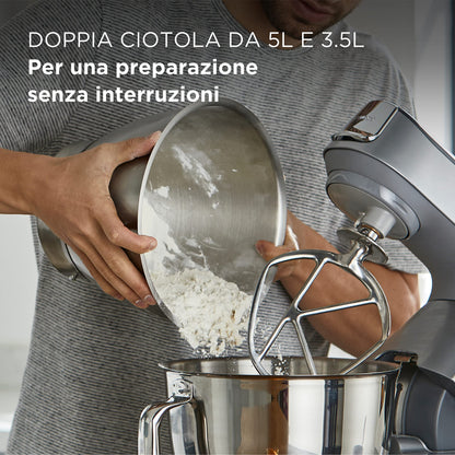 Kenwood Titanium Chef Baker XL Doppia Ciotola da 5L e 7L e Food Processor