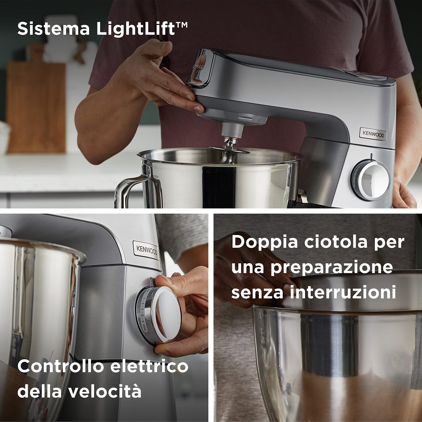 Kenwood Titanium Chef Baker XL Doppia Ciotola da 5L e 7L e Food Processor