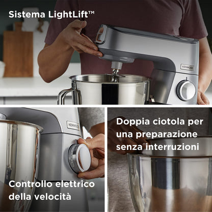 Kenwood Titanium Chef Baker XL Doppia Ciotola da 5L e 7L e Food Processor