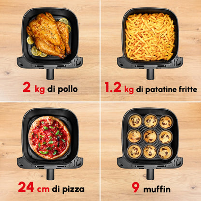 Moulinex Easy Fry Mega, Friggitrice ad Aria Versatile 7,5L/2kg per 8 Persone, 1700-2020W