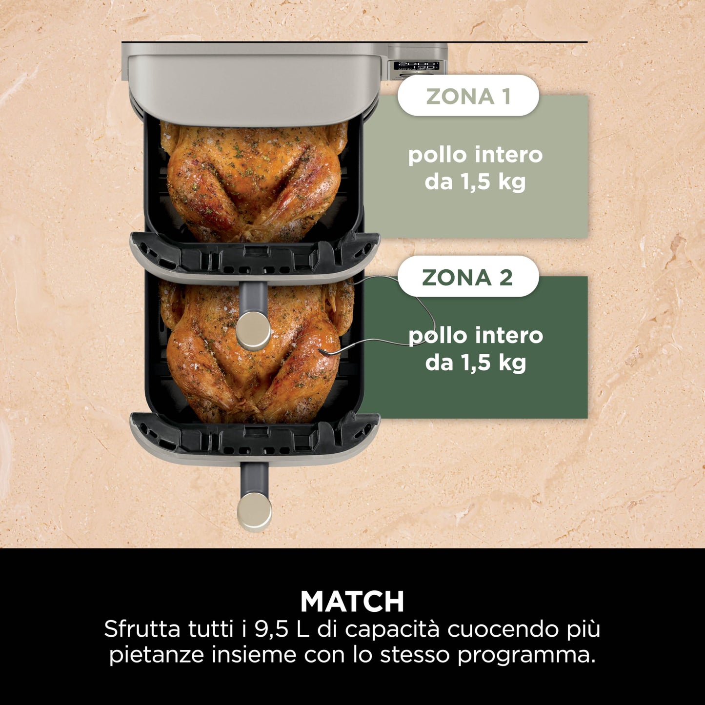 Ninja Foodi FlexDrawer - Friggitrice ad Aria Ampia con Separatore Rimovibile