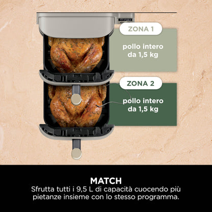 Ninja Foodi FlexDrawer - Friggitrice ad Aria Ampia con Separatore Rimovibile