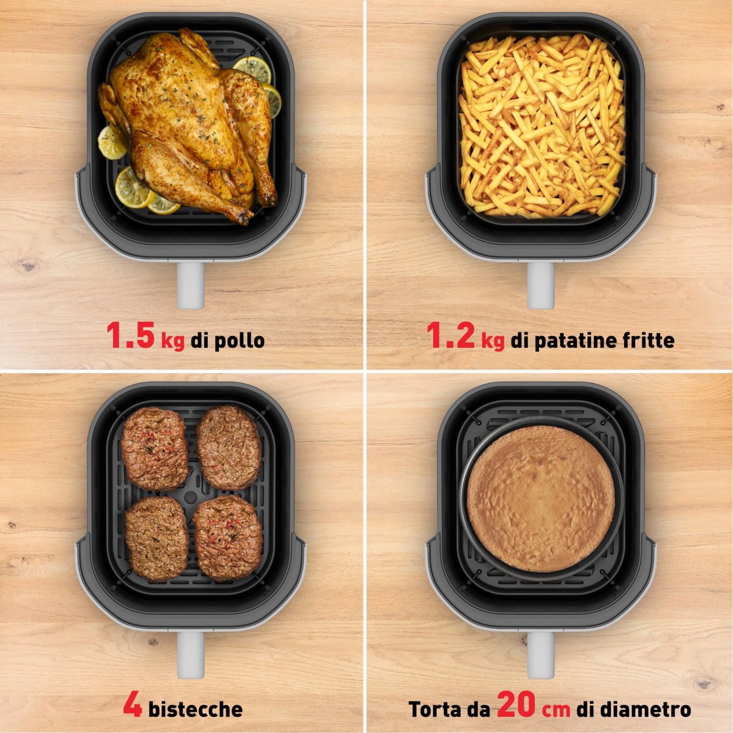 Moulinex Easy Fry Mega, Friggitrice ad Aria Versatile 7,5L/2kg per 8 Persone, 1700-2020W