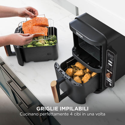 Ninja Foodi FlexDrawer - Friggitrice ad Aria Ampia con Separatore Rimovibile