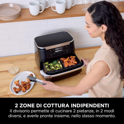 Ninja Foodi FlexDrawer - Friggitrice ad Aria Ampia con Separatore Rimovibile