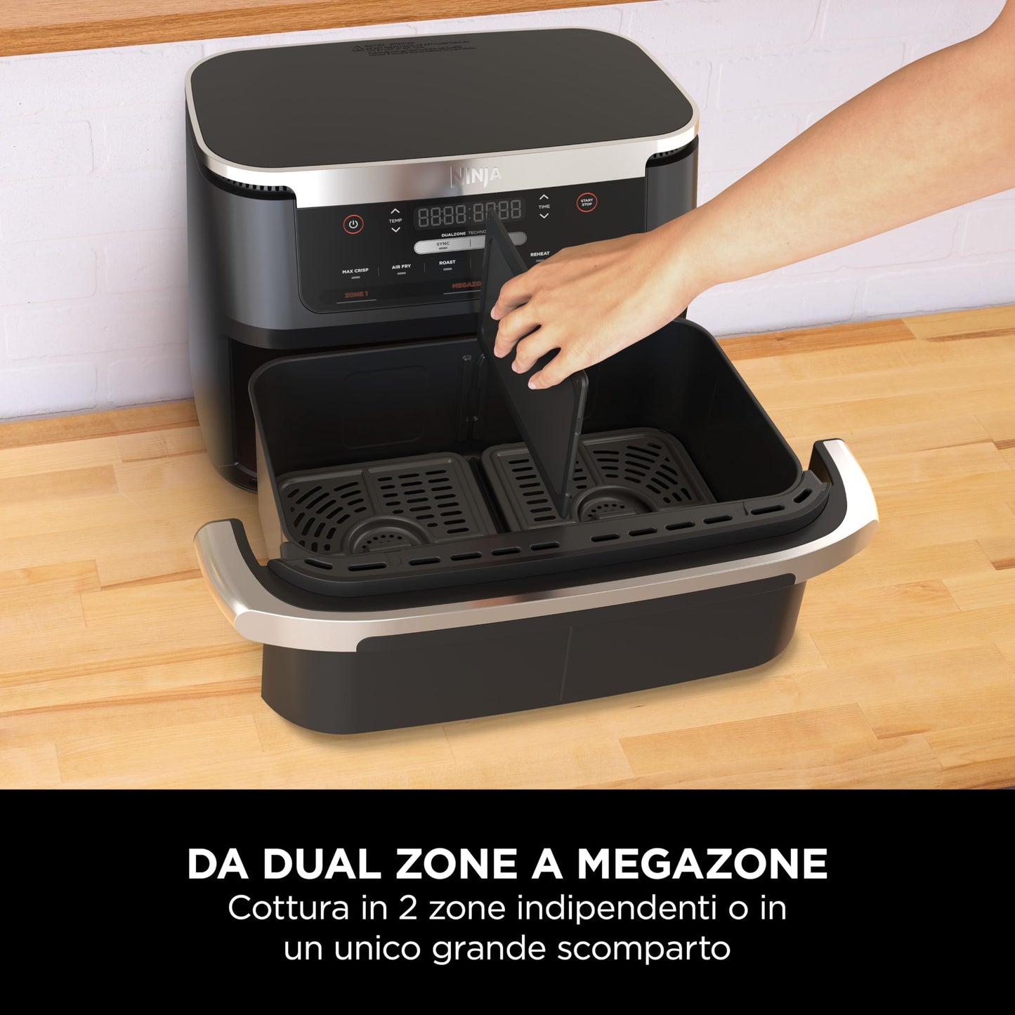 Ninja Foodi FlexDrawer - Friggitrice ad Aria Ampia con Separatore Rimovibile