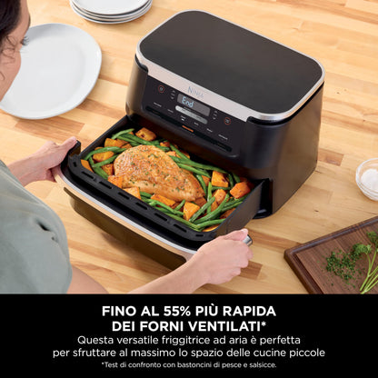Ninja Foodi FlexDrawer - Friggitrice ad Aria Ampia con Separatore Rimovibile