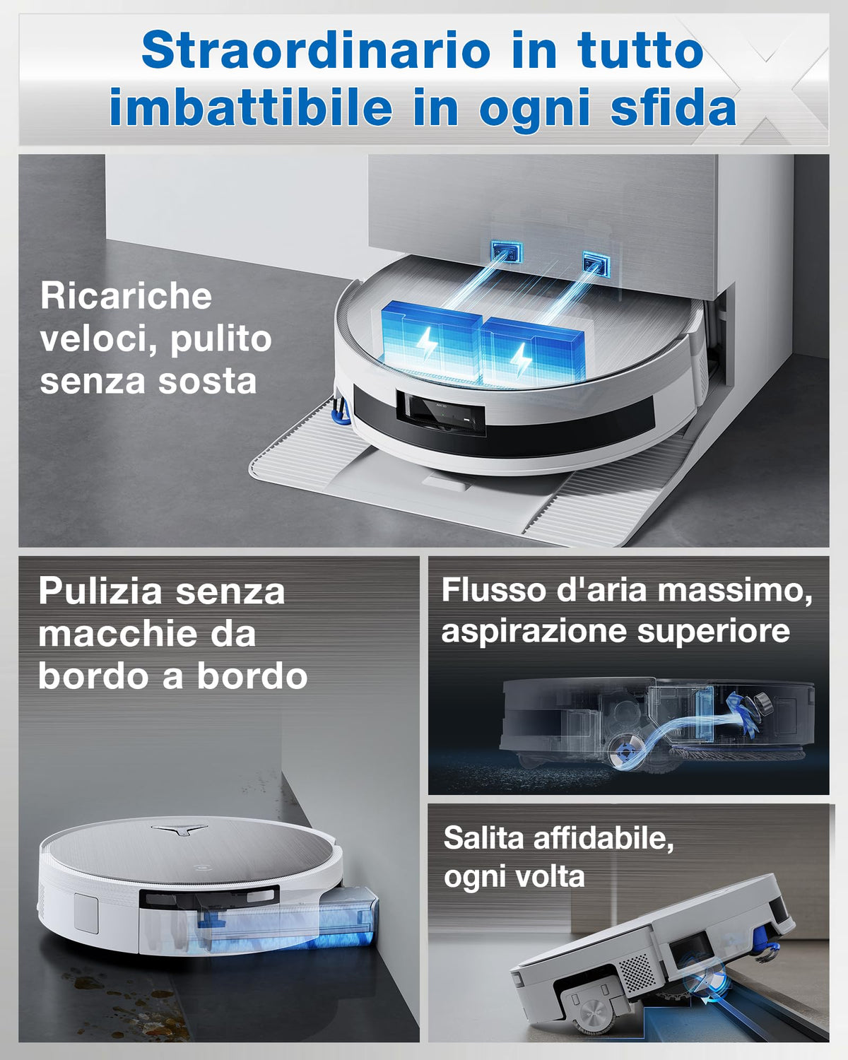 ECOVACS X9 PRO OMNI: Robot Aspirapolvere Lavapavimenti 16.600 Pa
