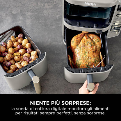 Ninja Foodi FlexDrawer - Friggitrice ad Aria Ampia con Separatore Rimovibile